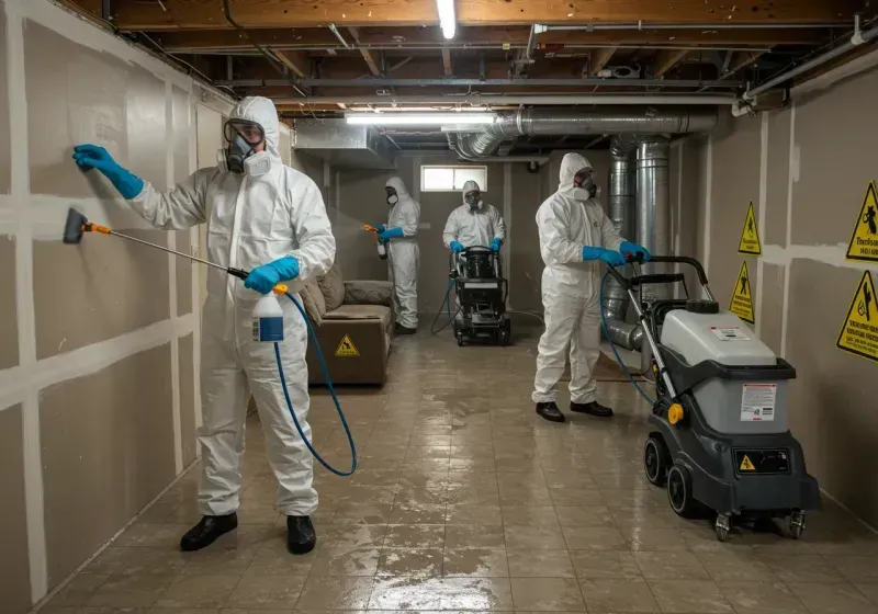 Basement Moisture Removal and Structural Drying process in Santa Paula, CA